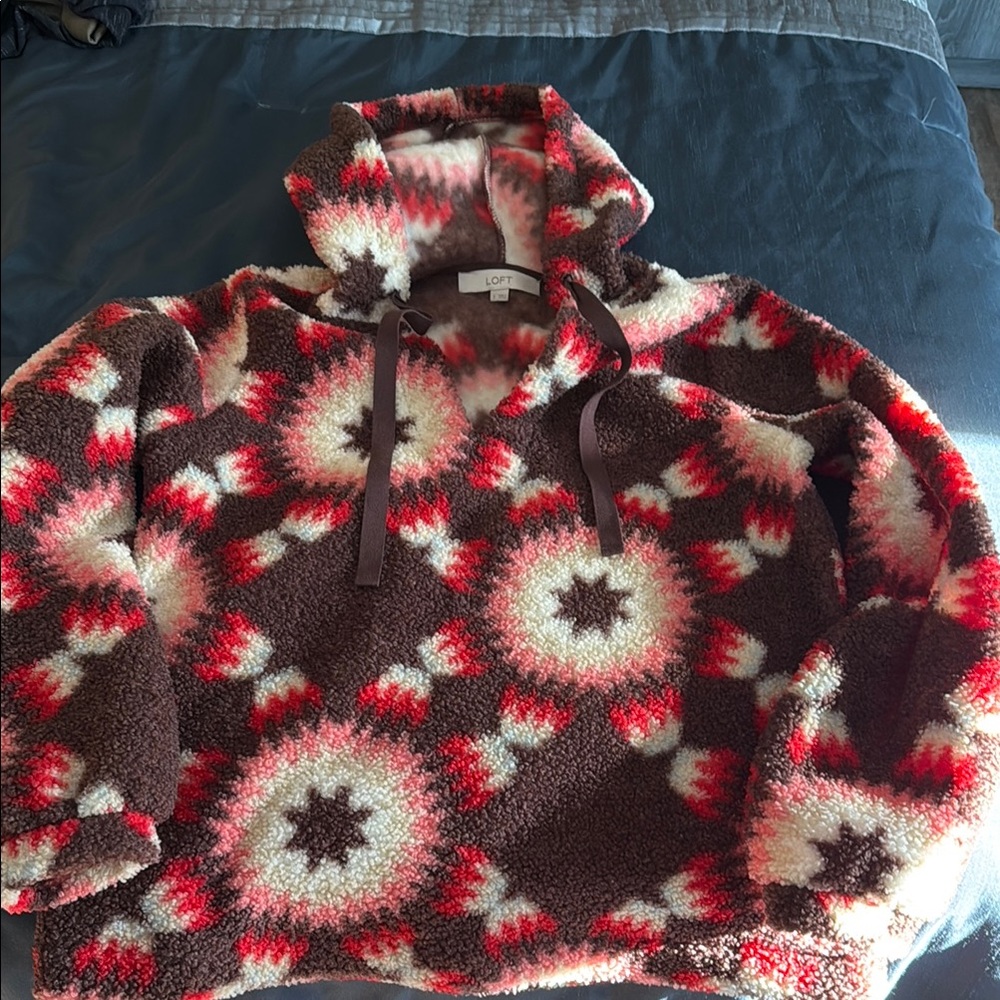 LOFT Multicolor Patterned Hoodie